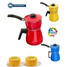 Cuscuzeiro DUPLEX 2 EM 1 Individual * VERMELHO, AZUL, AMARELO *