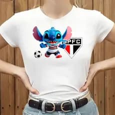 Camisa T shirt Feminina Do Sao Paulo - Camiseta Feminina Baby Look