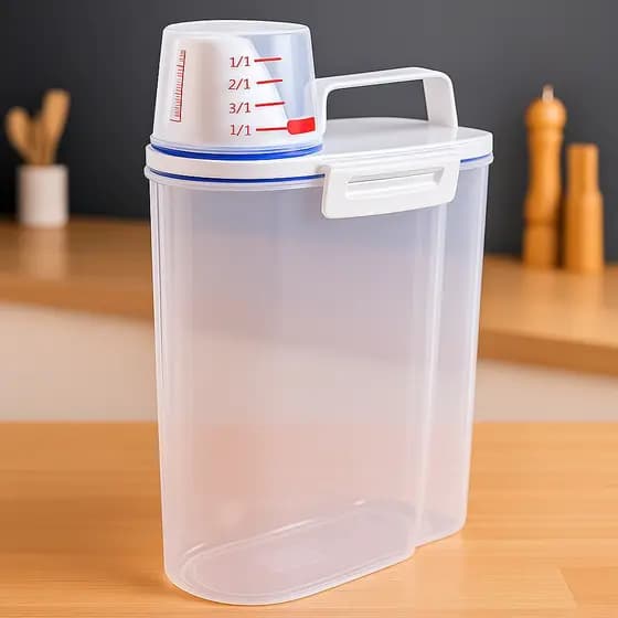 Pote Hermético Para Alimentos Mantimento Arroz Farinha Pet Ração Cereais Copo Medidor Dosador 2,5L