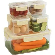 Kit Potes Organizador de Geladeira Com Tampa Multiuso Alimentos