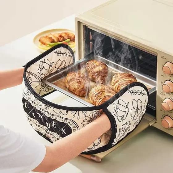 Luva Térmica Dupla de Cozinha para forno e fogão com tema de flores Para Assar