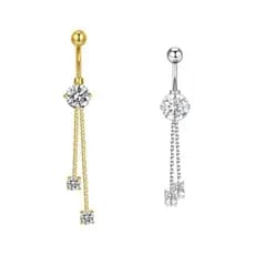 Perfeito Piercing Para umbigo Zircônia Correntes Decoração Anel Umbilical Aço Inoxidável