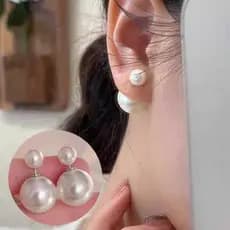 s Branco Brinco De Pérola dois lado Feminino Com Imitação Elegante Para Festa De Casamento / Presente