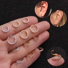 1pç Piercing Orelha Daith Septo Argola Indiana Dourada e Prata Detalhada 6MM/8MM/10mm SHALALA