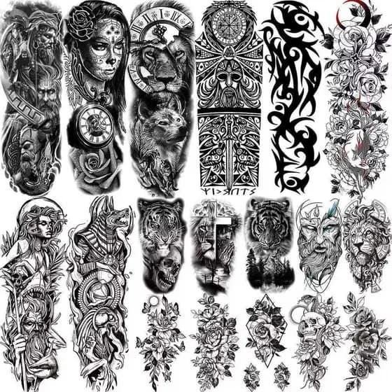 Kit 2 Tattoo Fake a Prova D'água Unisex Realistas 3D Festa Social Verão Praia Unisex-Tatuagem Temporária