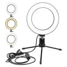 Ring Light De Mesa Iluminador De Led Tripé 6 Polegadas