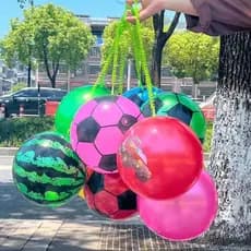 30  Uni  Bolas De Vinil Cordão Mola Inflável Sortidos Lembrancinha Infantil