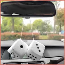 Dados Para Espelho De Carro Pelúcia Pequeno Decorativo Ornamento Interior Fuzzy Caminhão SUV xurit3br