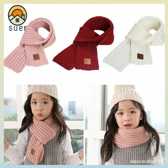 SUEBR Cachecol Infantil Para Bebês , Meninos E Meninas , Macio De Malha De Inverno