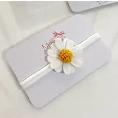 Acessório de cabelo infantil margarida 5cm faixa slim meia de seda- Ideal para mesversário e fotos