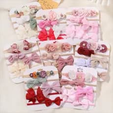 Conjunto De Tiaras Com Laço Para Bebê , Acessórios Cabelo Meninas , Faixas De Fofas Feitas À Mão , Gravata Infantil