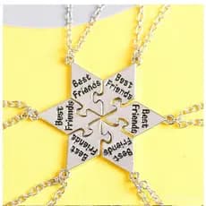 6 peças colar melhor amigo hexagonal carta pingente gingador bff moda homem e mulher amizade jóias acessórios presente r