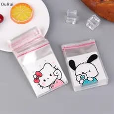 { RUI } 100 Peças Saco Ziplock Transparente Fofo Da Hello Kitty Pochacco Sacos De Embalagem À Prova D'água Autovedante P