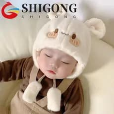 SHIGONG Chapéus De Urso Para Bebês , Quentes Recém-Nascidos Ao Ar Livre , Proteção Os Ouvidos , Gorro De Inverno Meninos
