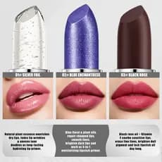 Batom Hellokiss que Muda de Cor, Hidratante, com Folha Prateada, Batom que Muda de Cor com a Temperatura