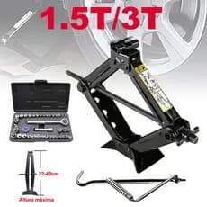 KIT Macaco Sanfona de Carro Suporta 1.5-3 Toneladas 3000 kgs Jacaré Universal Original para Troca de Pneu
