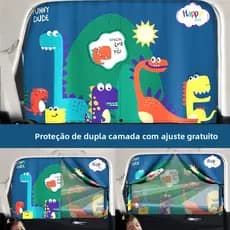Cortina Solar Magnética Dupla Camada para Janelas de Carro, Proteção Térmica e UV para Crianças e Bebês