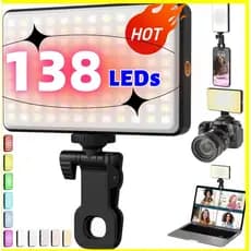 Iluminação Rgb Portátil De 138 LEDs Para Preenchimento De Câmera E Celular