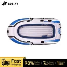 Barco Inflável 4 Pessoas 272x135cm Suporta 320kg Conjunto Completo para Passeios em Lago e Rio ao Ar Livre