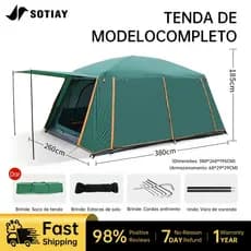 Barraca de Camping 8-12 Pessoas Impermeavel 2000mm Sotiay Barraca Familiar Grande 380*260*195cm