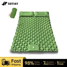 Colchão Inflável Automático Duplo 200x120x5cm Ultraleve para Acampamento, Trilhas e Piquenique ao Ar Livre