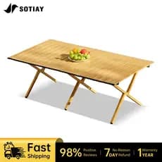 Mesa Dobrável Portátil 118x58x43cm Resistente para Acampamento, Piquenique ao Ar Livre e Uso em Jardim