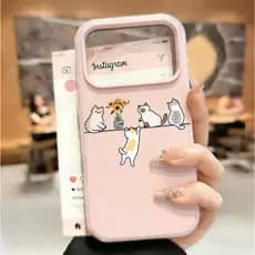 O Gato Pequeno Pendurado Roupas Geléia Caso Para iPhone 17 17Air 16 15 Pro Max 14 Plus 11 12 13 X Xs XR 11Pro Fosco