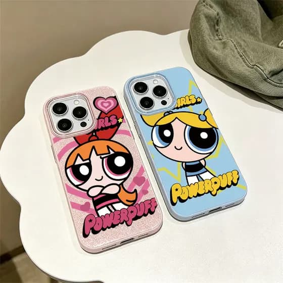 Capa Glitter Para Samsung S26 Ultra S25 S24 Plus S23 FE S22 S21 S20 A17 A07 A06 A15 A16 A56 Cabelo Curto Anime Personage