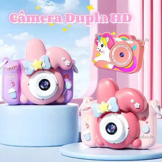 Câmera Infantil Digital HD Com Lente Dupla-Filmadora E Para Crianças , Tira Fotos Reais
