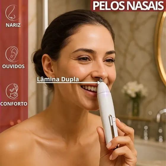 Depilador Elétrico 4 Em 1 USB Recarregável LED Luz Facial Axilas Sobrancelha Nariz Silencioso