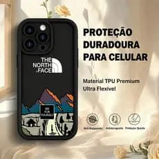 Toque Aveludado Proteção Militar Capa Capinha Para iPhone 17 Air 14 15 16 Plus XR 11 12 13 Pro Max Mountain Estética