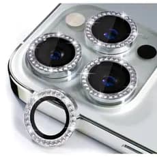 Película Anti-Risco Para Câmera iPhone 11 Pro 12 13 Mini 14 15 Max16 17 Air Brilhante Com Diamante