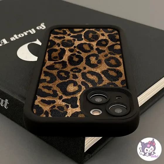 Leopardo Capinha Capa Silicone Para iPhone 17 Air 14 15 16 Plus XR 11 12 13 Pro Max Fosco Anti-Impacto