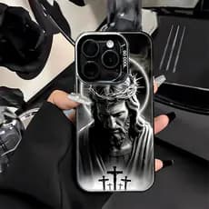 Capa Jesus Fosco Capinha Para iPhone SE 7 8 14 15 16 Plus XS X XR 11 12 13 17 Air Pro Max Anti-Impacto