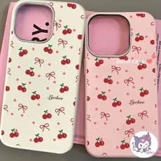 Capa Capinha Para iPhone 17 Ar 16 15 14 Plus 13 12 11 Pro Max Silicone Normal Ins Doce Bonito Cereja