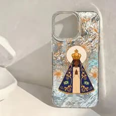 Nossa Senhora Capinha Capa Para iPhone 17 Ar 16 15 14 Plus 13 12 11 Pro Max XR Manchas Anti-Impacto