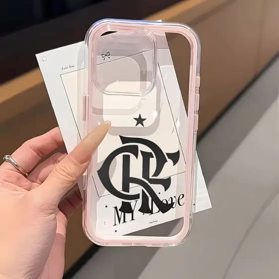 2 Em 1 Capa Capinha Para iPhone 16 15 14 Plus 13 12 11 17 Air Pro Max Transparente Anti-Impacto