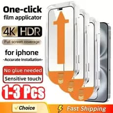 1-3pc 8k Vidro Temperado De Alta Qualidade Para IPhone 15 14 13 12 11 Pro Max Protetor De Tela Com Caso De Instalação De