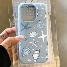 Jelly 2 Em 1 Capa Capinha Silicone Estrela Do Mar Vieiras Para IPhone 13 11 12 14 15 16 17 16e Normal Pro Max Ar Macaron