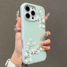 Jelly 2 Em 1 Capa Capinha Silicone Flores De Pêssego Para IPhone 13 11 12 14 15 16 17 16e Normal Pro Max Ar Macarons Cas