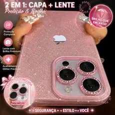 Kit De Glitter Rosa Capinha Filme De Lente De Câmera Para IPhone 13 11 12 14 15 16 17 XR Normal Pro Max Com Logotipo Pre