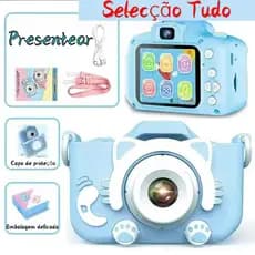 Câmera Digital Infantil Fotos Voz USB Recarregável Capa E Alça Jogos De Proteção Mais Cartão De Memória De 8GB