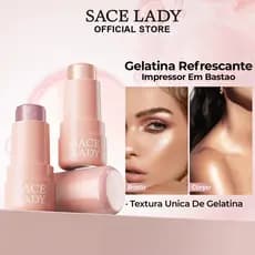 Bastão Iluminador SACE LADY Textura Gelada Brilho Radiante Longa Duração Maquiagem