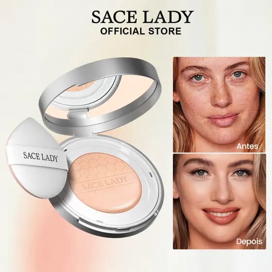Base Líquida Moisture Cushion SACE LADY  FPS30 alta cobertura Alta Cobertura Aplicação Fácil
