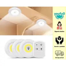 Conjunto de lâmpadas 3PCS 3 holofotes LED sem fio com lâmpadas LED sem fio de controle remoto