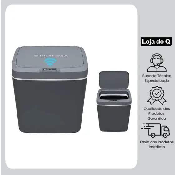 Lixeira Com Sensor Inteligente Automático Abertura Fácil De Toque Para Casa , Quarto , Banheiro , Cozinha E Escritório