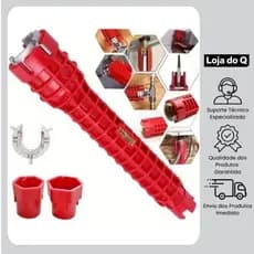 Chave de instalação de tubo multifuncional 8 em 1, adequada para tubo de pia, torneira, filtro, etc., ferramenta de repa