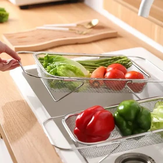 Rack de drenagem ajustável para bacia de drenagem de aço inoxidável