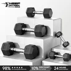 Haltere Hexagonal Sólido-Equipamento De Fitness Masculino Para Músculos Do Braço , De Ferro Puro Revestido De PVC Femini