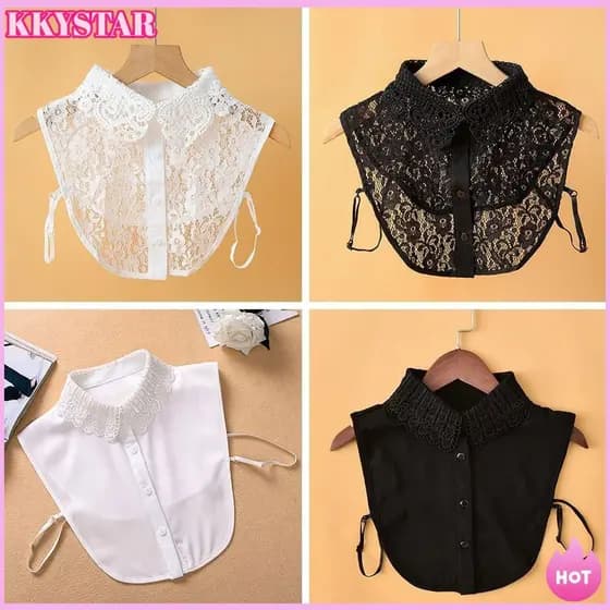 KKXYSTAR Gola Falsa Destacável , Renda DIY , Decote Lapela Removível Meia Camisa Feminina Meninas